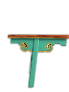 HAND-CARVED  CLOUD BENCH - BLUE GREEN