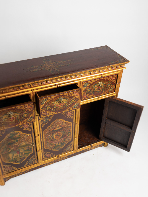 JATAKA TALES CABINET - RED AND GOLD