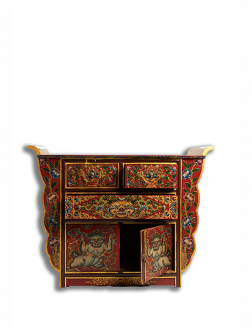 SNOWLION HANDPAINTED CABINET - RED