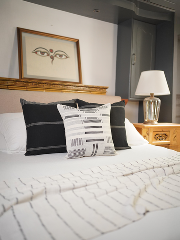 GIA HANDWOVEN CUSHION - MONOCHROME