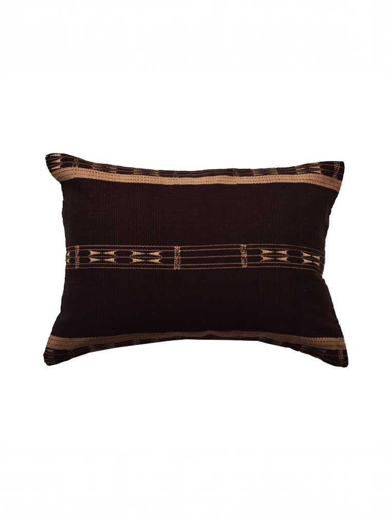 ASUKA HANDWOVEN CUSHION - BROWN AND BEIGE