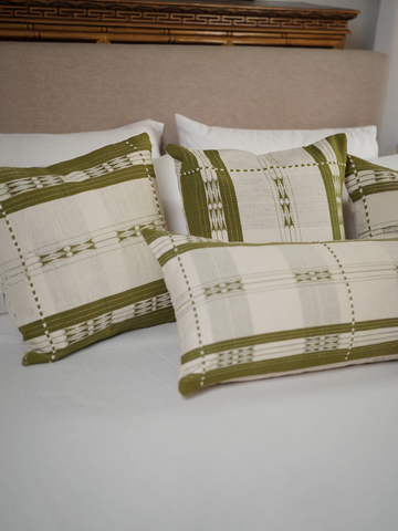 CITRON HANDWOVEN PILLOW - LIME GREEN