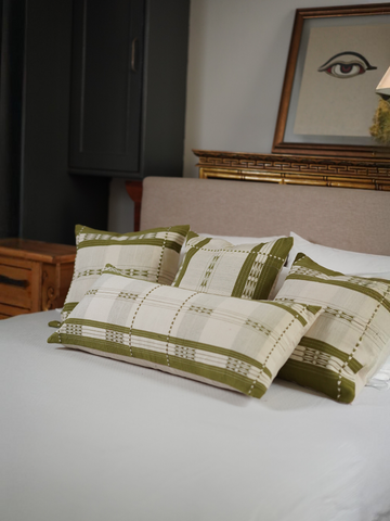 CITRON HANDWOVEN PILLOW - LIME GREEN