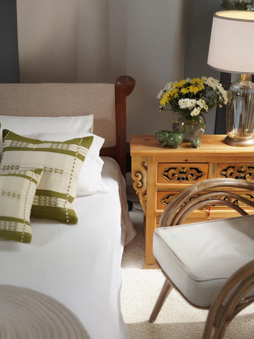 CITRON HANDWOVEN PILLOW - LIME GREEN