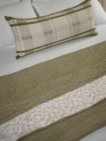 CITRON HANDWOVEN PILLOW - LIME GREEN