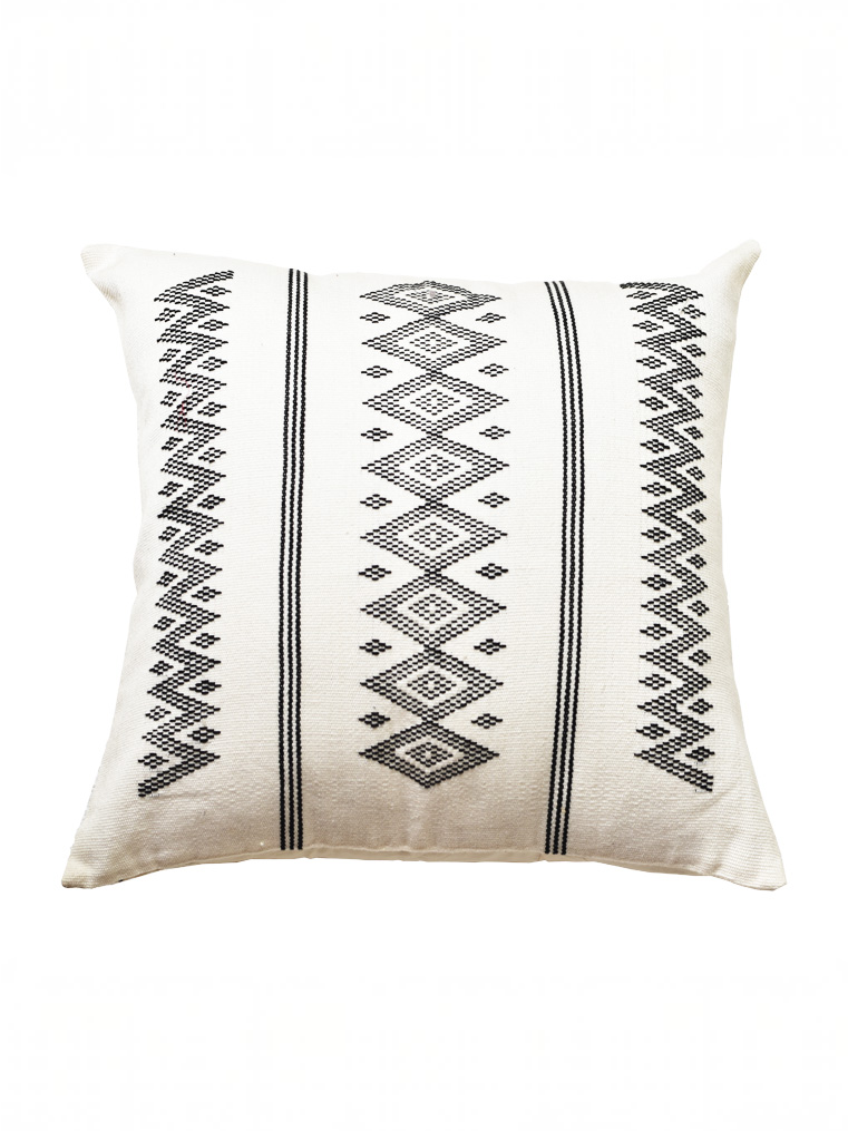 TAM HANDWOVEN CUSHION - BLACK AND WHITE