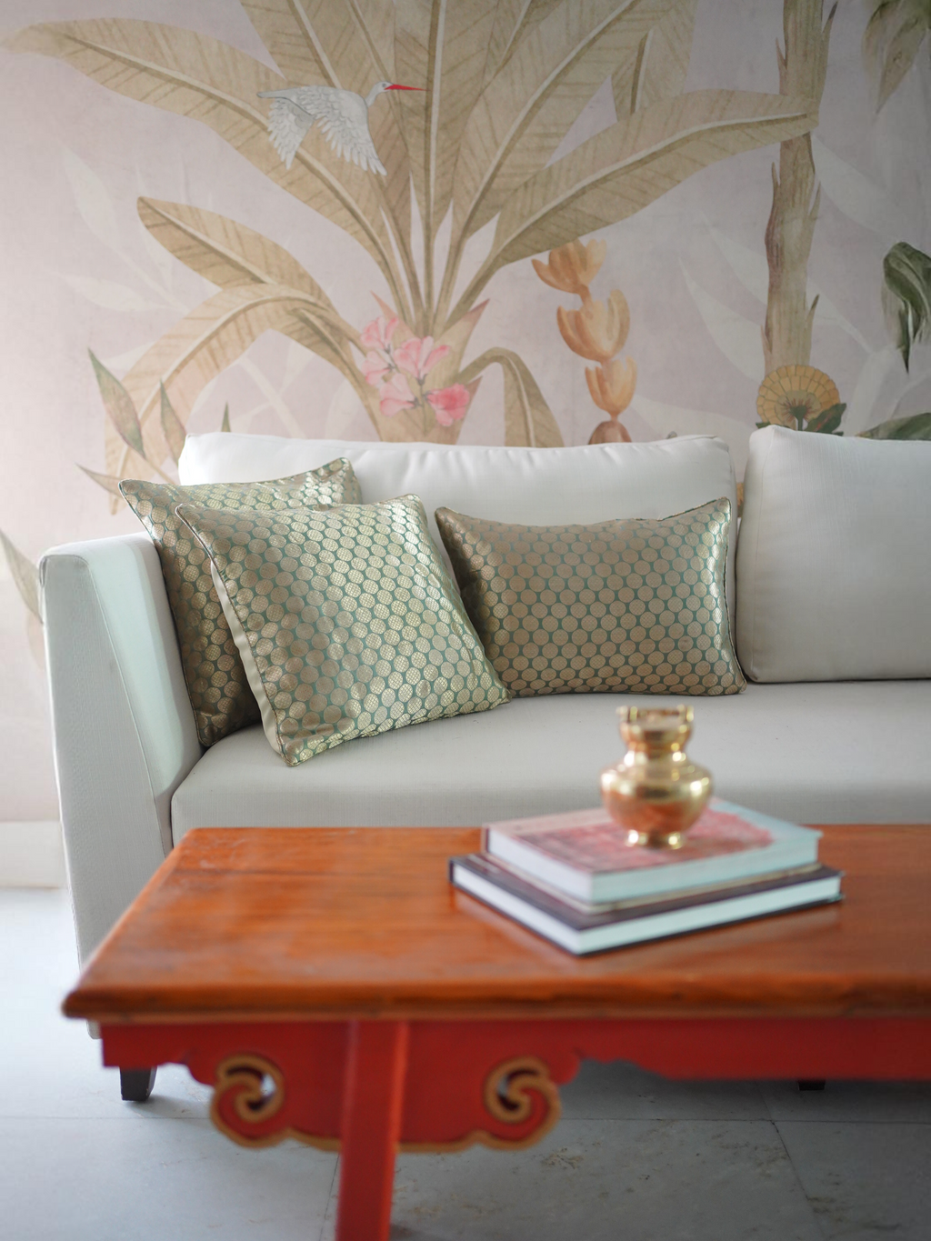 SAMAYA SILK CUSHION -MINT GREEN