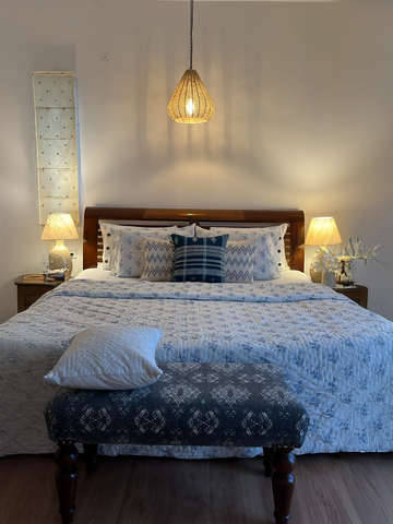 HIMAL REVERSIBLE QUILT - SKY BLUE