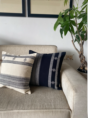 MAHI HANDWOVEN CUSHION - MONOCHROME