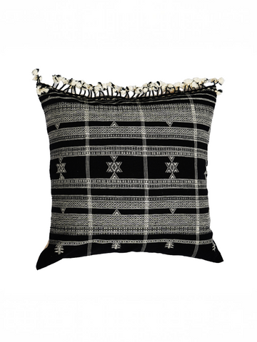 GEHRO TASSELED CUSHION- MONOCHROME