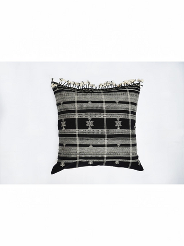 GEHRO TASSELED CUSHION- MONOCHROME