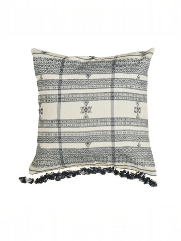 ZIVA TASSELLED CUSHION - MONOCHROME