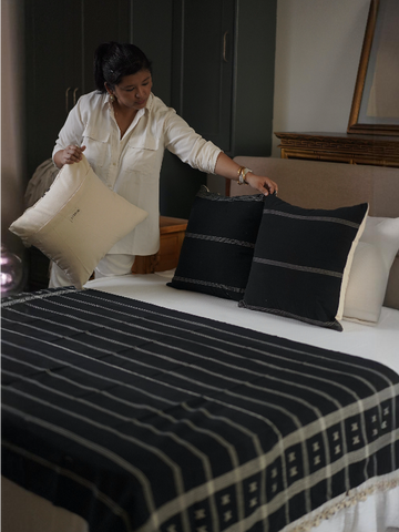 KHARA HANDWOVEN THROW- MONOCHROME