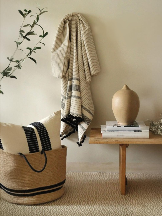 TAARI HANDWOVEN THROW - MONOCHROME