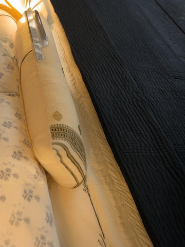 MIDNIGHT KANTHA QUILT - BLUE