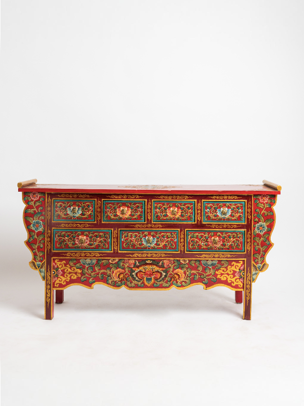 PEMA HANDMADE CONSOLE TABLE - RED