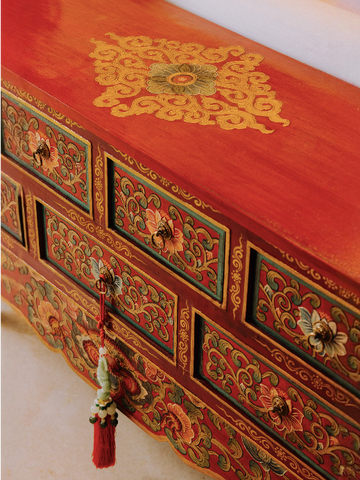 PEMA HANDMADE CONSOLE TABLE - RED