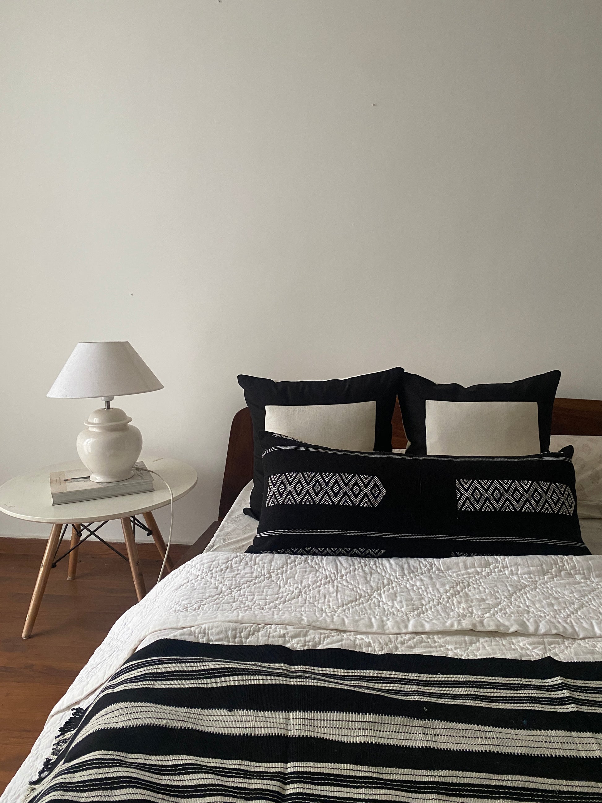NORA HANDWOVEN LUMBAR - MONOCHROME