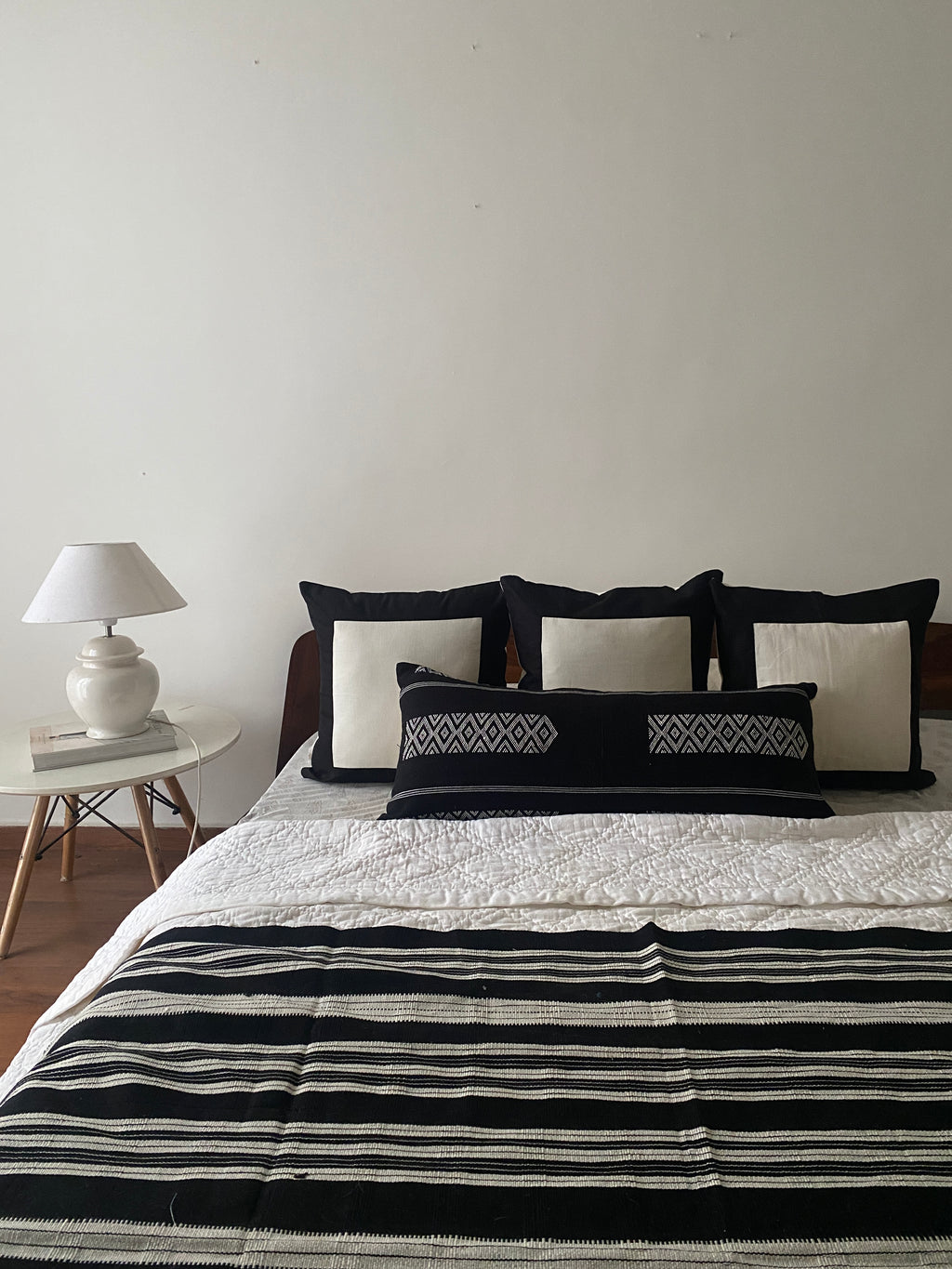 NORA HANDWOVEN LUMBAR - MONOCHROME