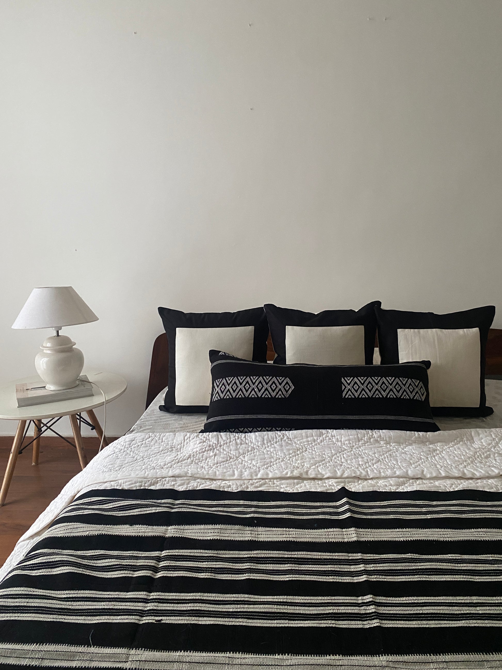 NORA HANDWOVEN LUMBAR - MONOCHROME