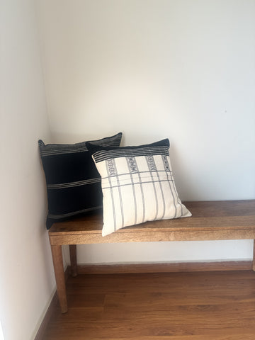 LIA HANDWOVEN CUSHION - MONOCHROME
