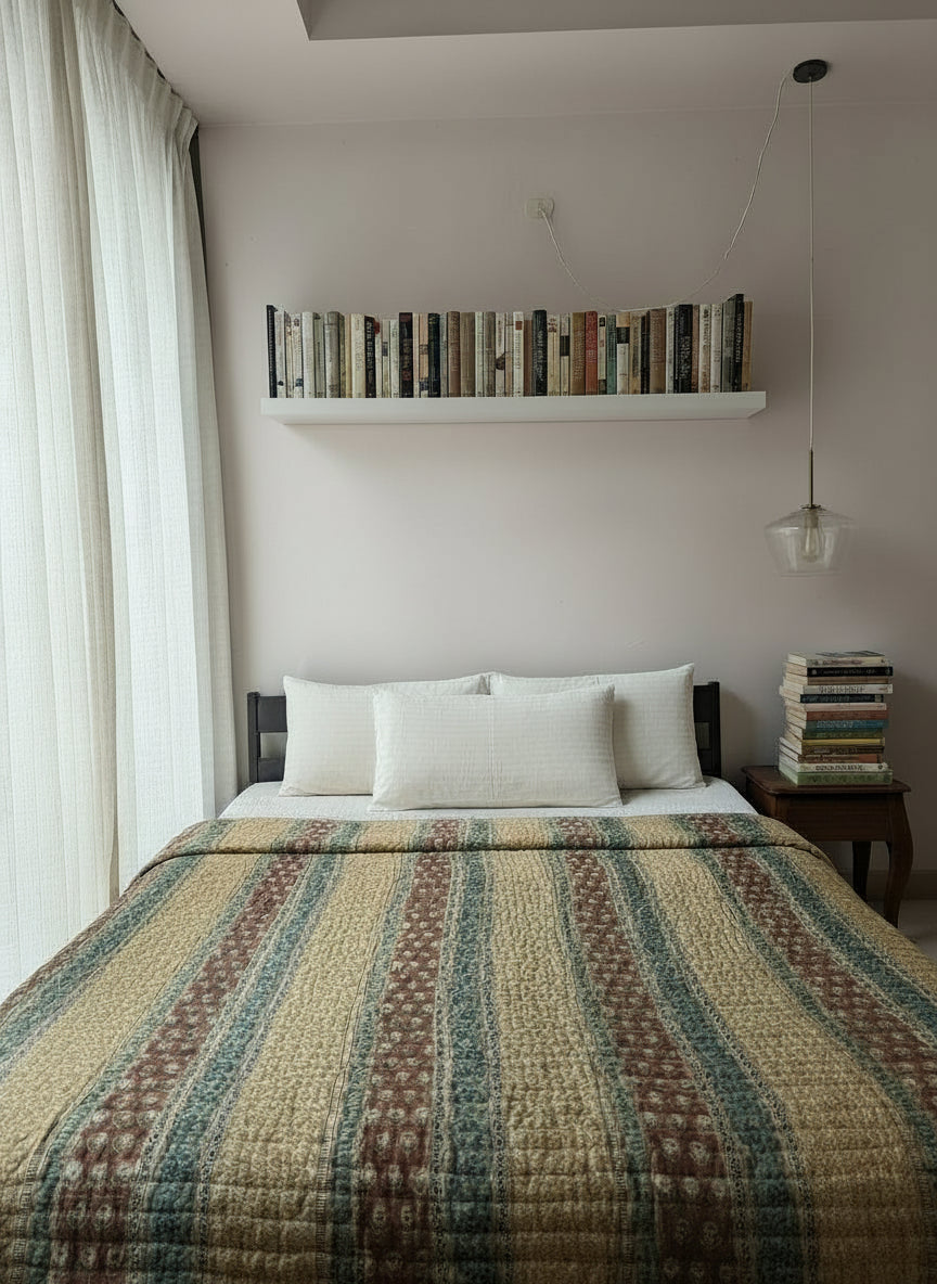 SUNEHRI KING SIZE QUILT - MULTI-COLORED