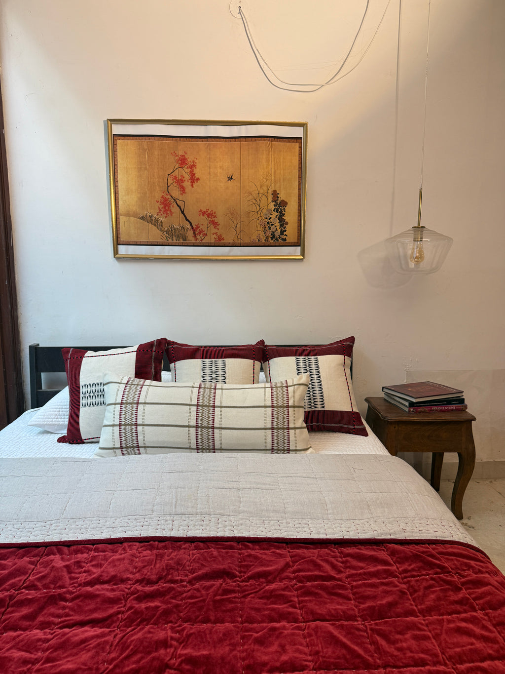 PRUNE SUEDE KING SIZE QUILT - PLUM RED