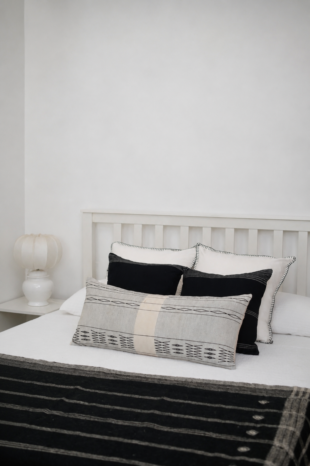 MER HANDWOVEN CUSHION - MONOCHROME