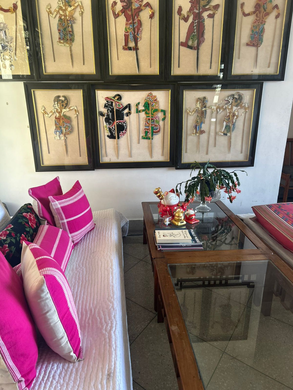 GULABI HANDWOVEN CUSHION - FUCHSIA PINK