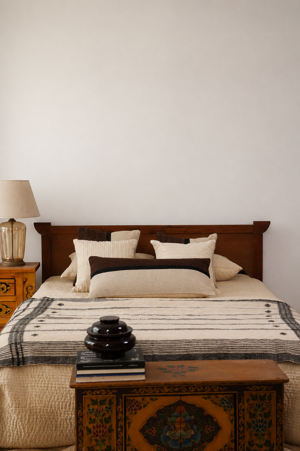 PECAN HANDWOVEN LUMBAR - BROWN
