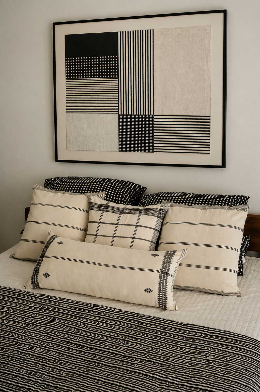 SUMI HANDWOVEN LUMBAR - MONOCHROME