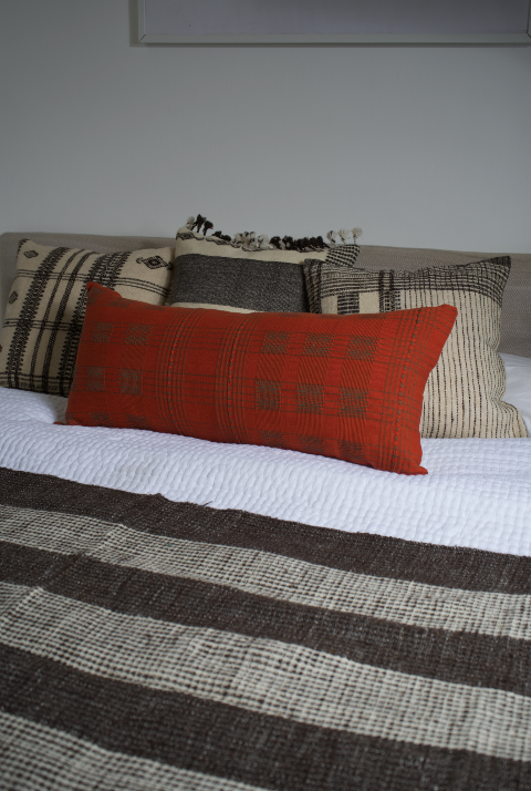 SABA HANDWOVEN LUMBAR - RUST AND BROWN