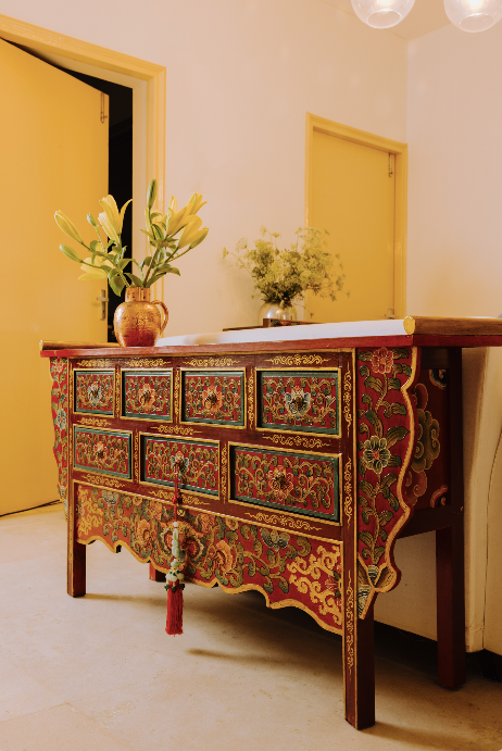PEMA HANDMADE CONSOLE TABLE - RED