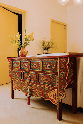 PEMA HANDMADE CONSOLE TABLE - RED