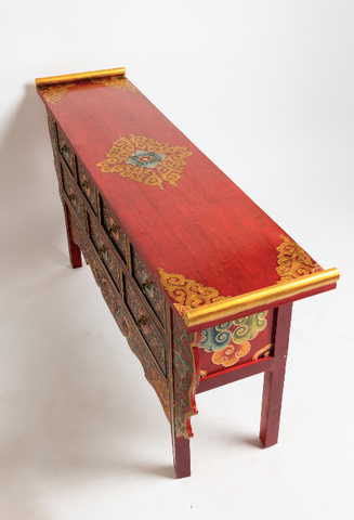 PEMA HANDMADE CONSOLE TABLE - RED