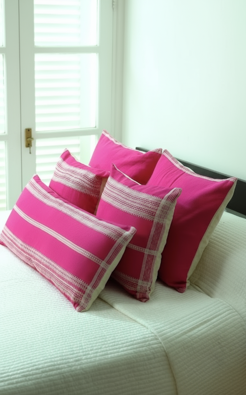 GULABI HANDWOVEN LUMBAR - RANI PINK