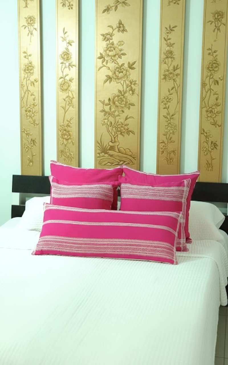 GULABI HANDWOVEN LUMBAR - RANI PINK