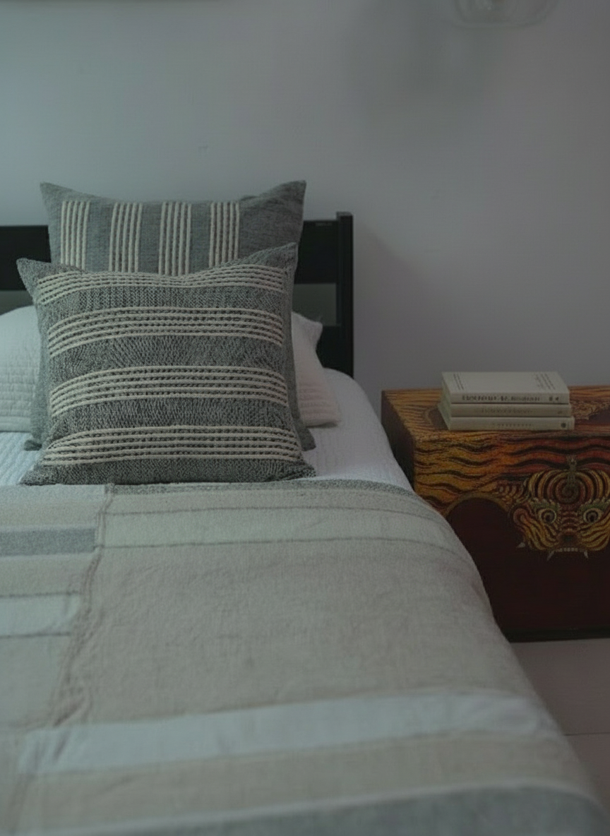 RAMA HANDWOVEN CUSHION - GREY