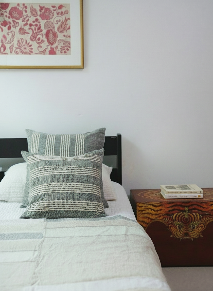 RAMA HANDWOVEN CUSHION - GREY