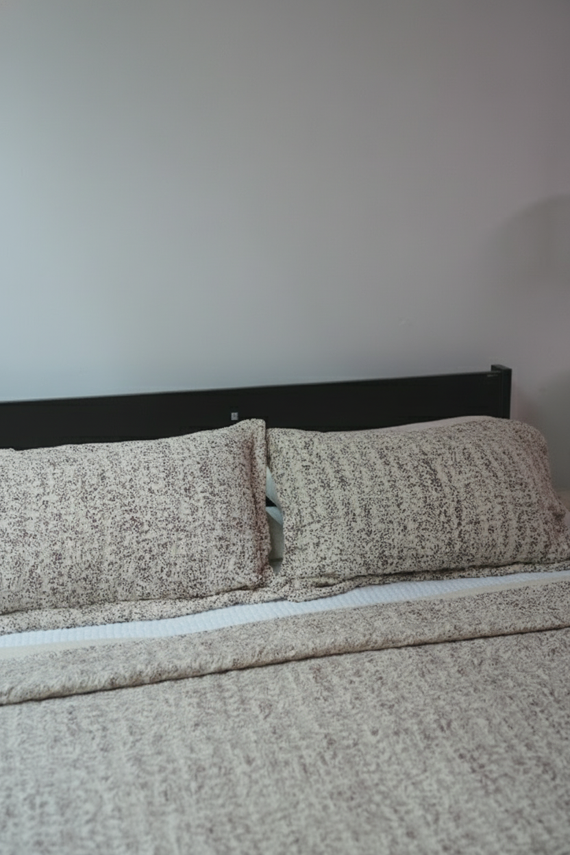 NIRA DOHAR SET - BEIGE WITH RED FLORALS