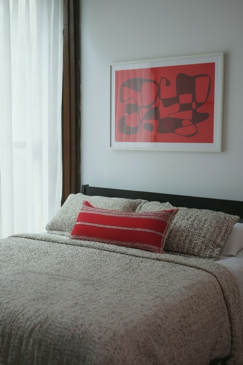 NIRA DOHAR SET - BEIGE WITH RED FLORALS