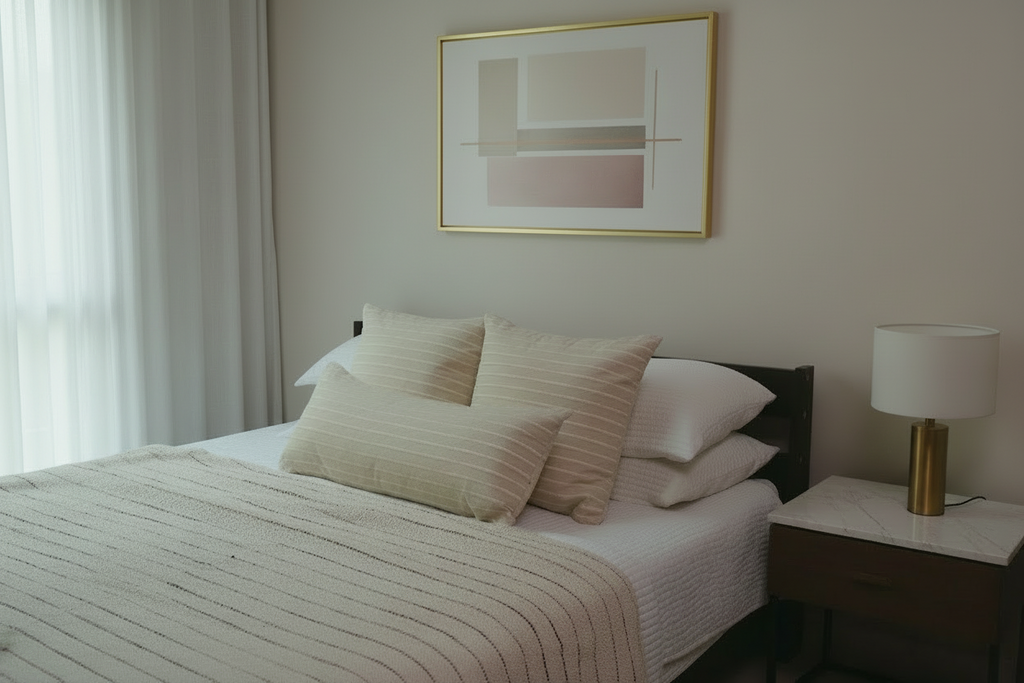 SUNEHRI HAND-LOOMED THROW - BROWN AND MUSTARD LINES