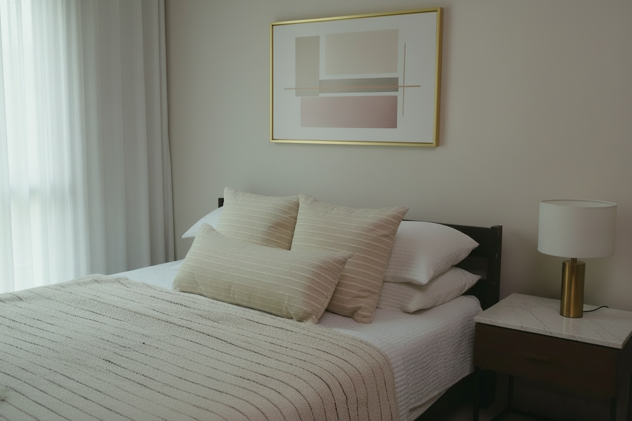 SUNEHRI HAND-LOOMED THROW - BROWN AND MUSTARD LINES