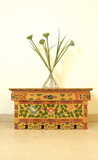 METOK HAND-PAINTED FOLDING TABLE - FLORAL