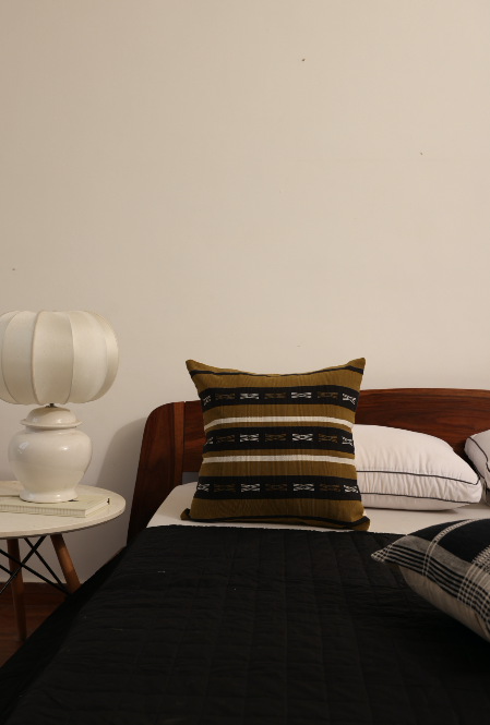 BEKI HANDWOVEN CUSHION - OLIVE GREEN