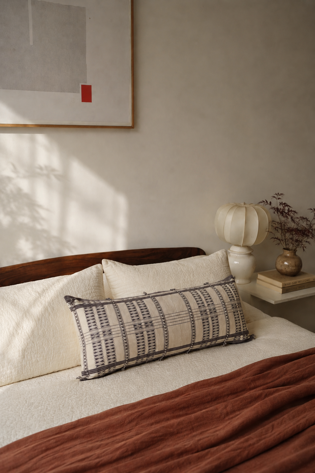 SLATE HANDWOVEN LUMBAR - LIGHT GREY