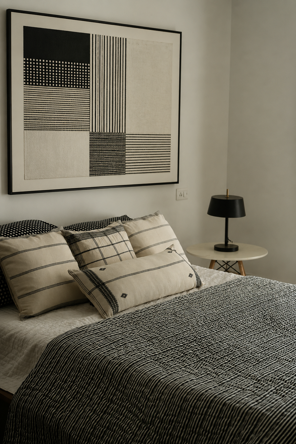 SUMI HANDWOVEN LUMBAR - MONOCHROME