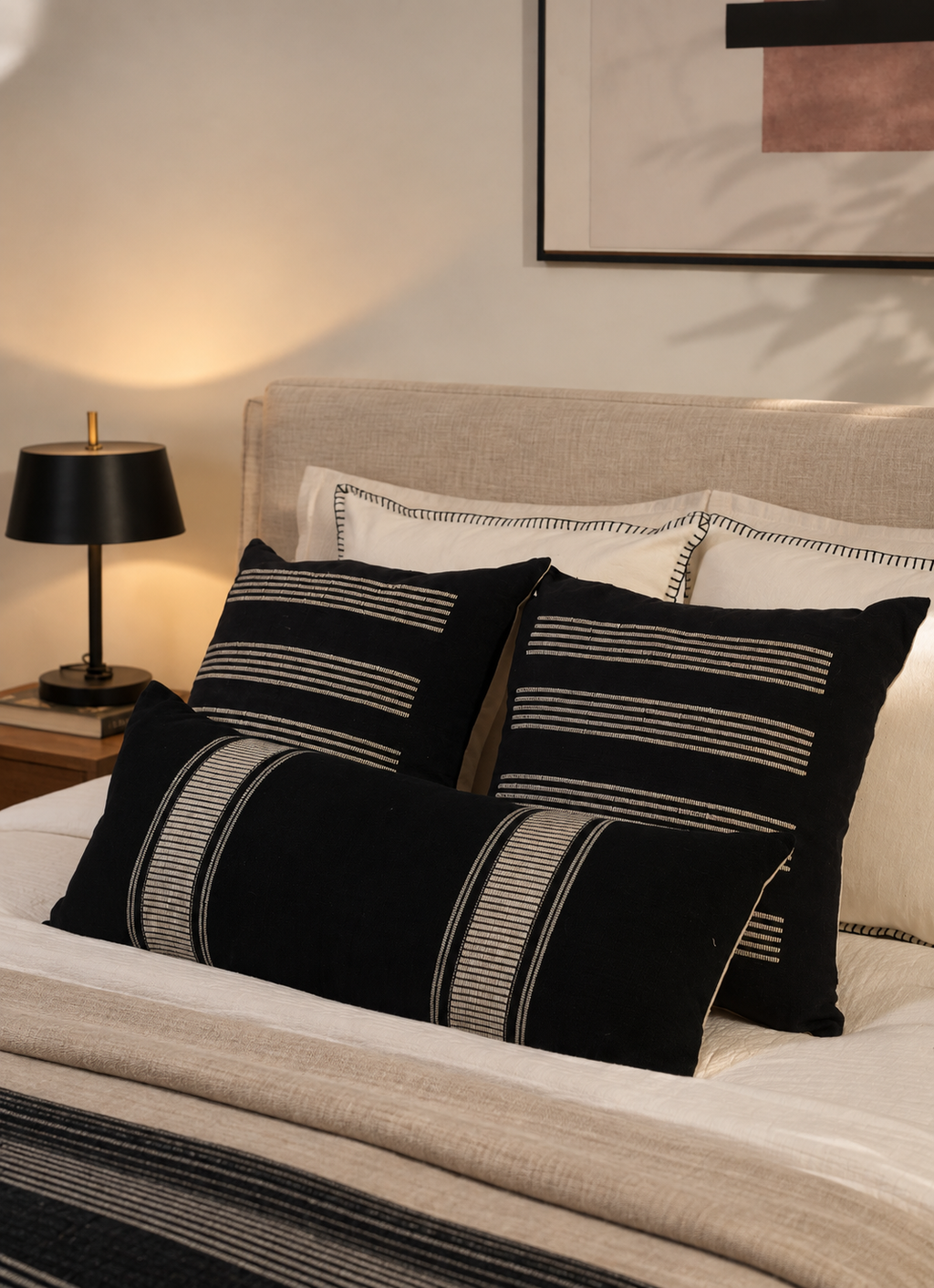 UKAI HANDWOVEN LUMBAR - MONOCHROME