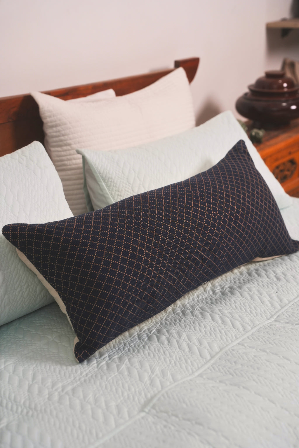 IRIS HANDWOVEN LUMBAR - INDIGO