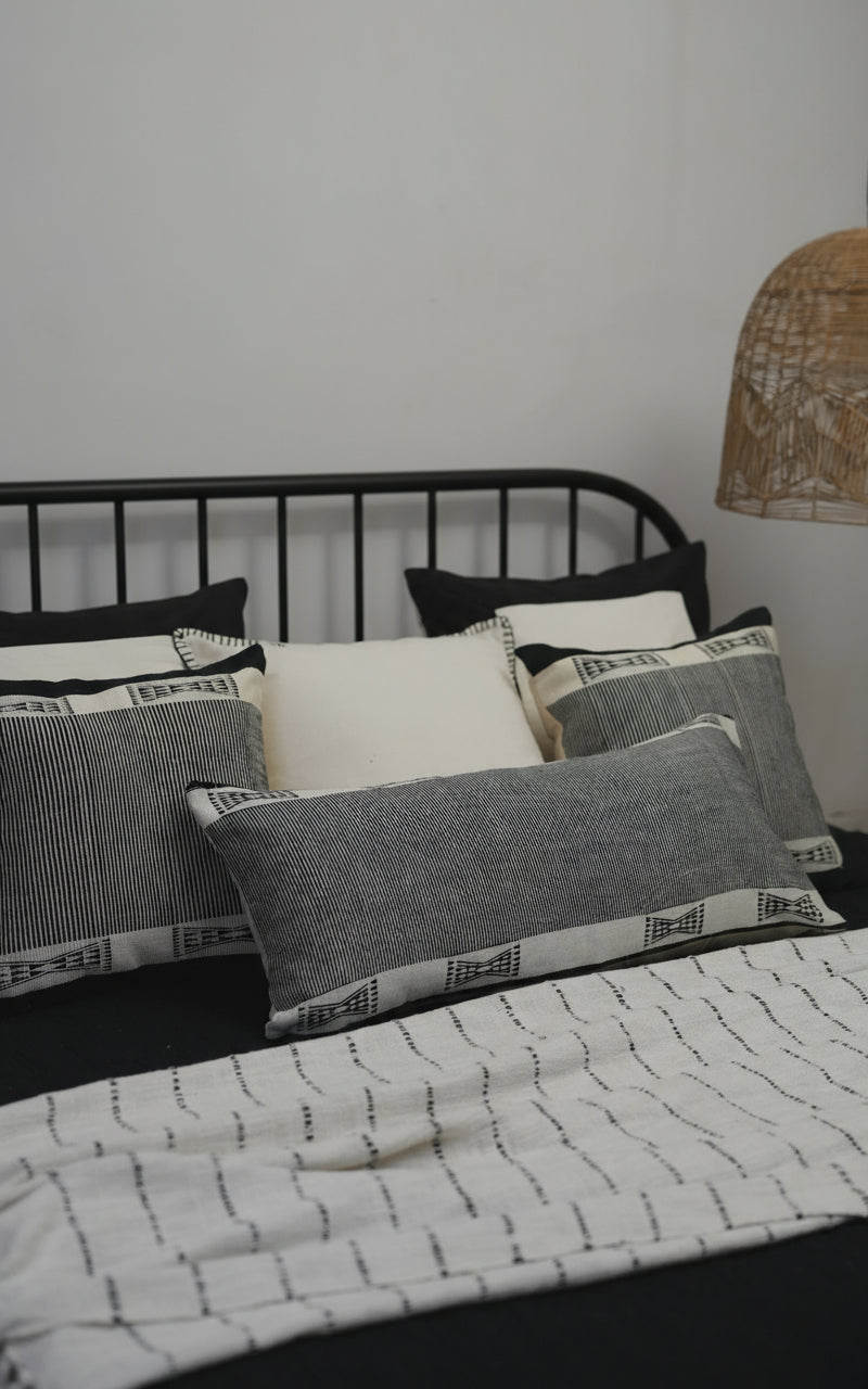 ARO HANDWOVEN CUSHION - MONOCHROME